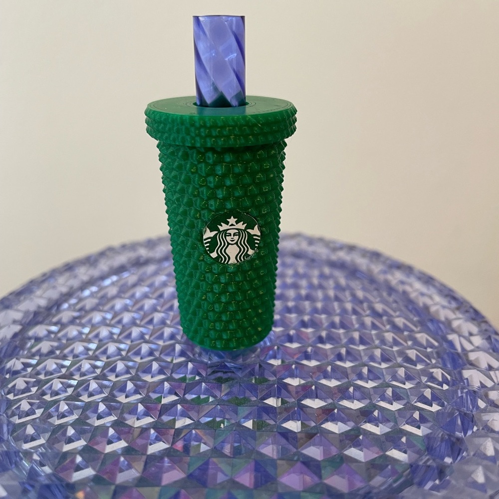 Studded Tumbler Cup Straw Buddy Green Topper for Starbucks Cups